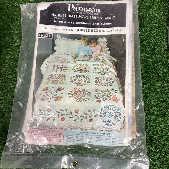 Paragon Double Bed Quilt Top Baltimore Bride's Cross Stitch & Quilting Kit 01167